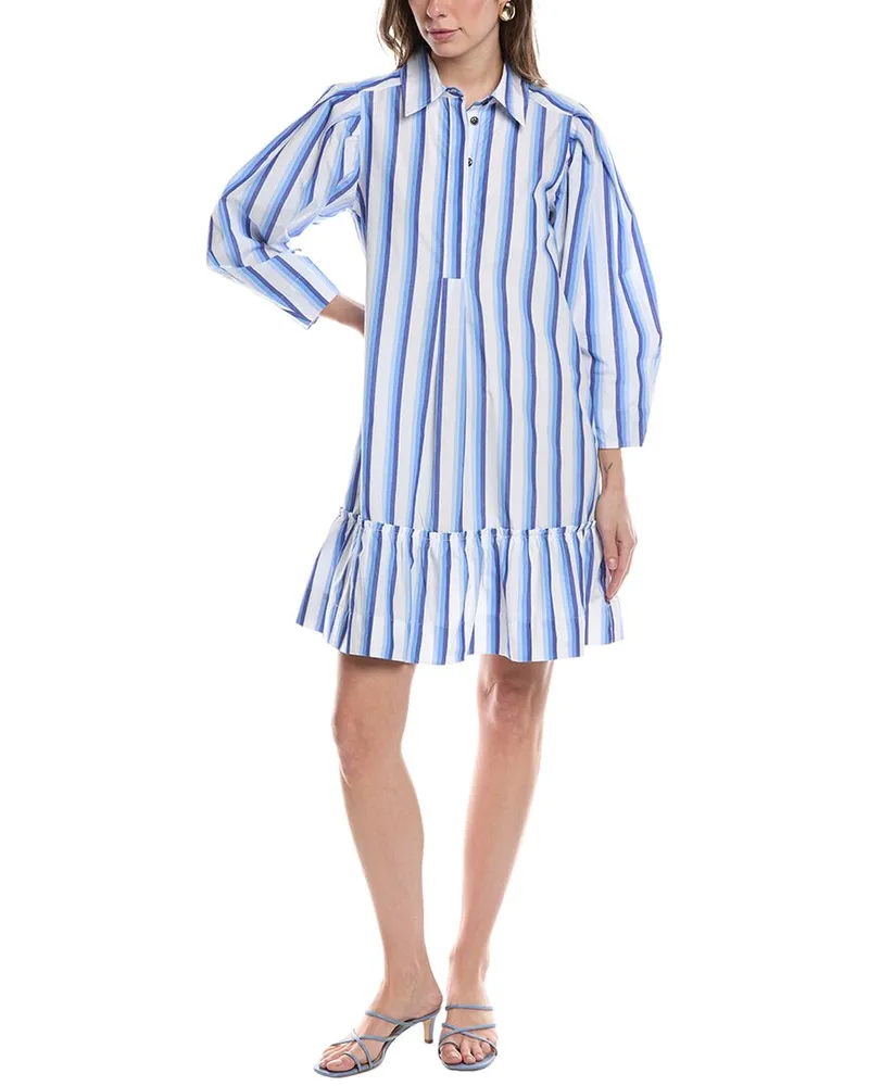 Ganni Mini Shirtdress Blue