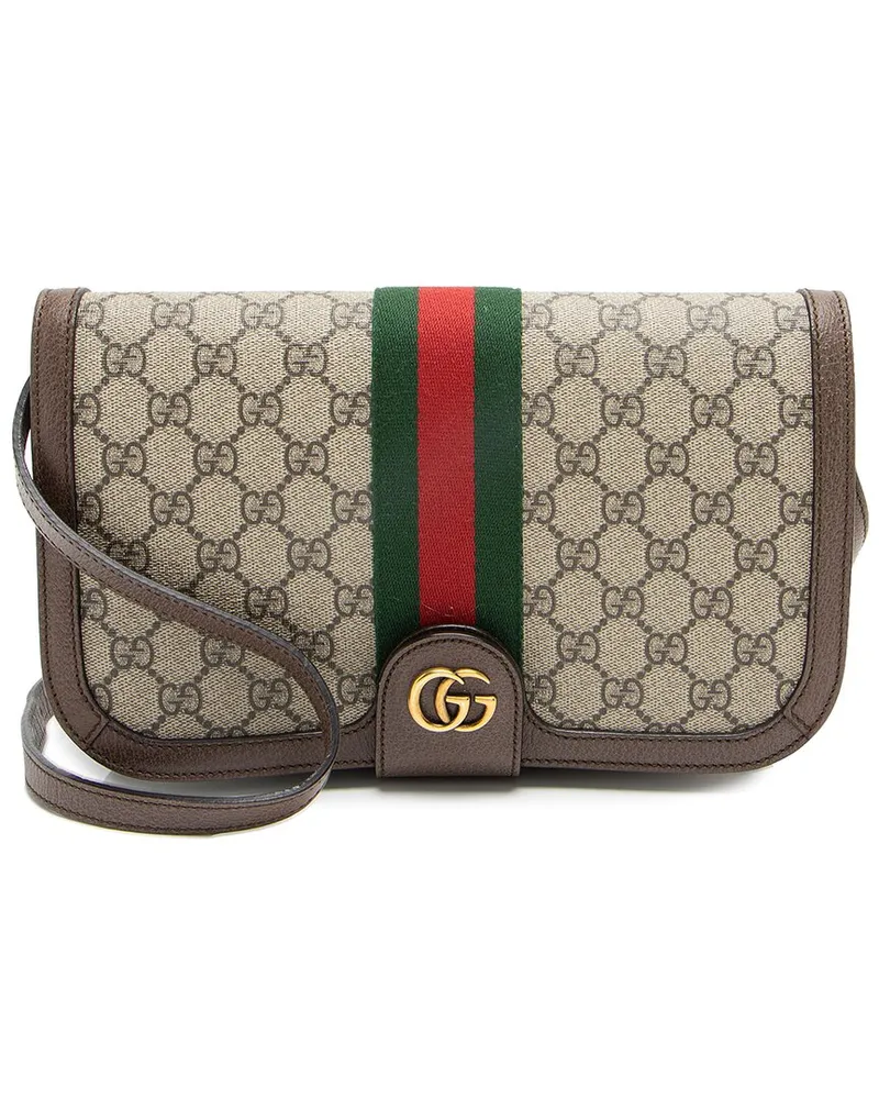 Gucci Brown Coated Canvas, Leather & Nylon Ophidia New Acero Triple Messenger  (Authentic Pre-Loved Nocolor