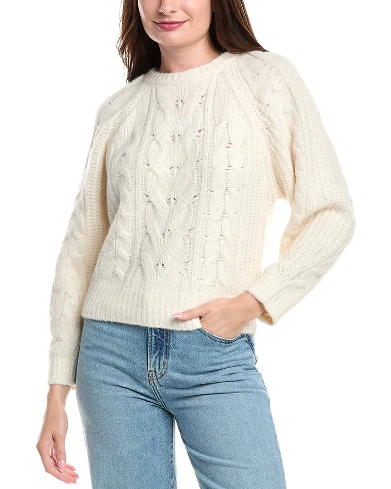 Maje Wool-Blend Sweater White