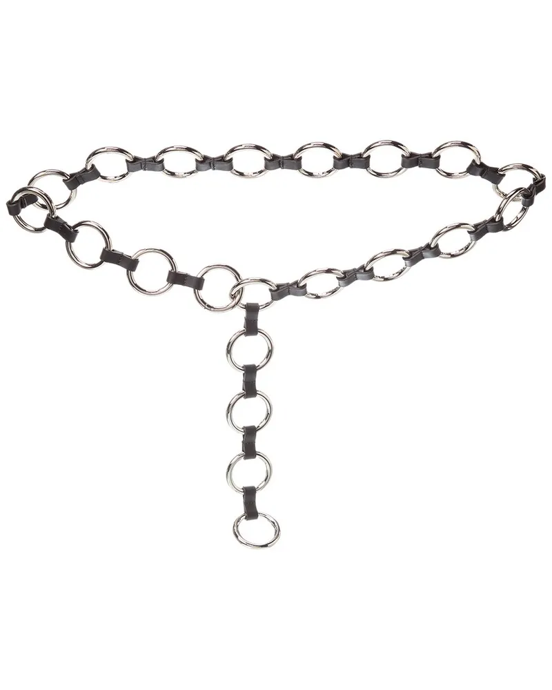 Michael Kors Marisa Metal & Leather Belt Black