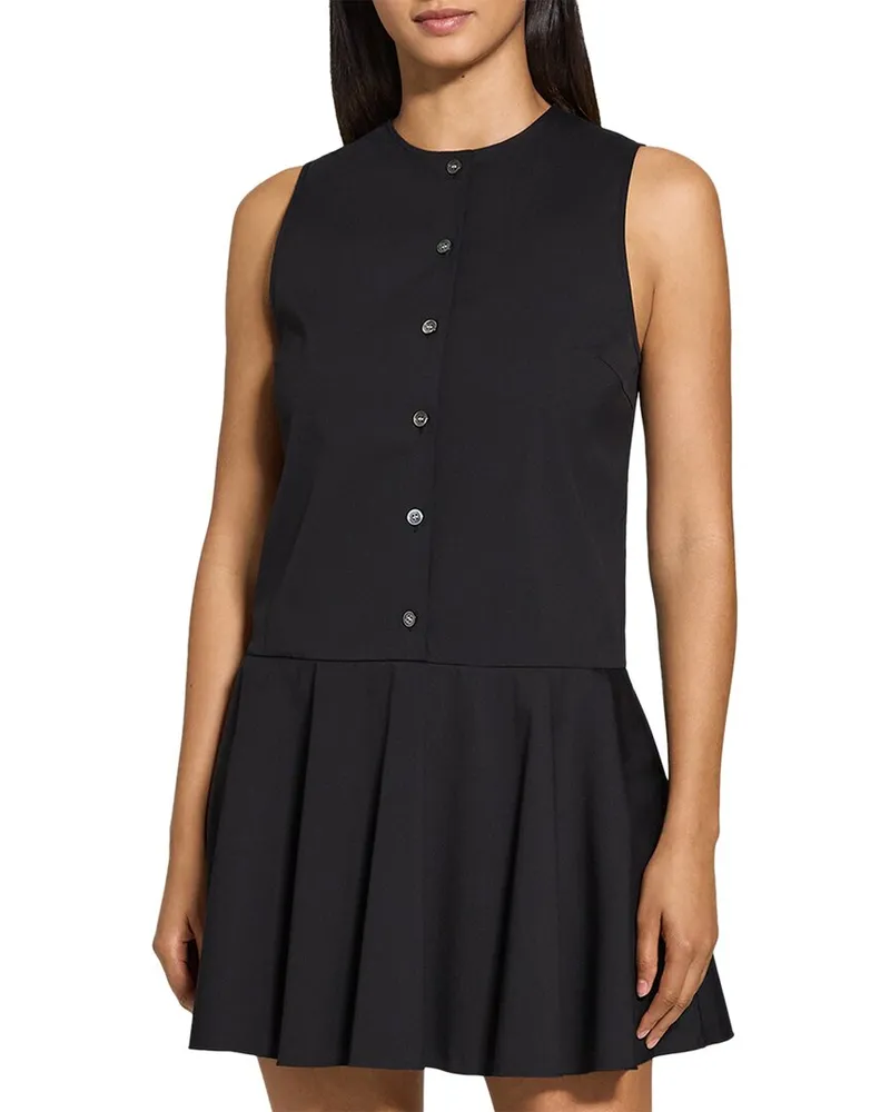 Theory Ruffle Hem Dress Black
