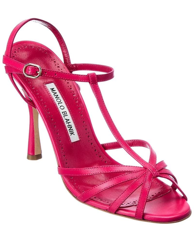 Manolo Blahnik Marana 105 Leather Sandal Pink