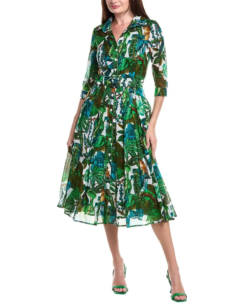 Samantha Sung Audrey Shirtdress Green