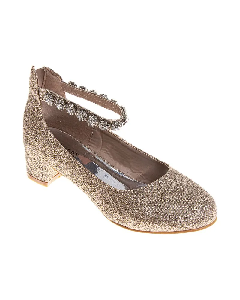 Badgley Mischka Block Heel Dress Shoe Gold