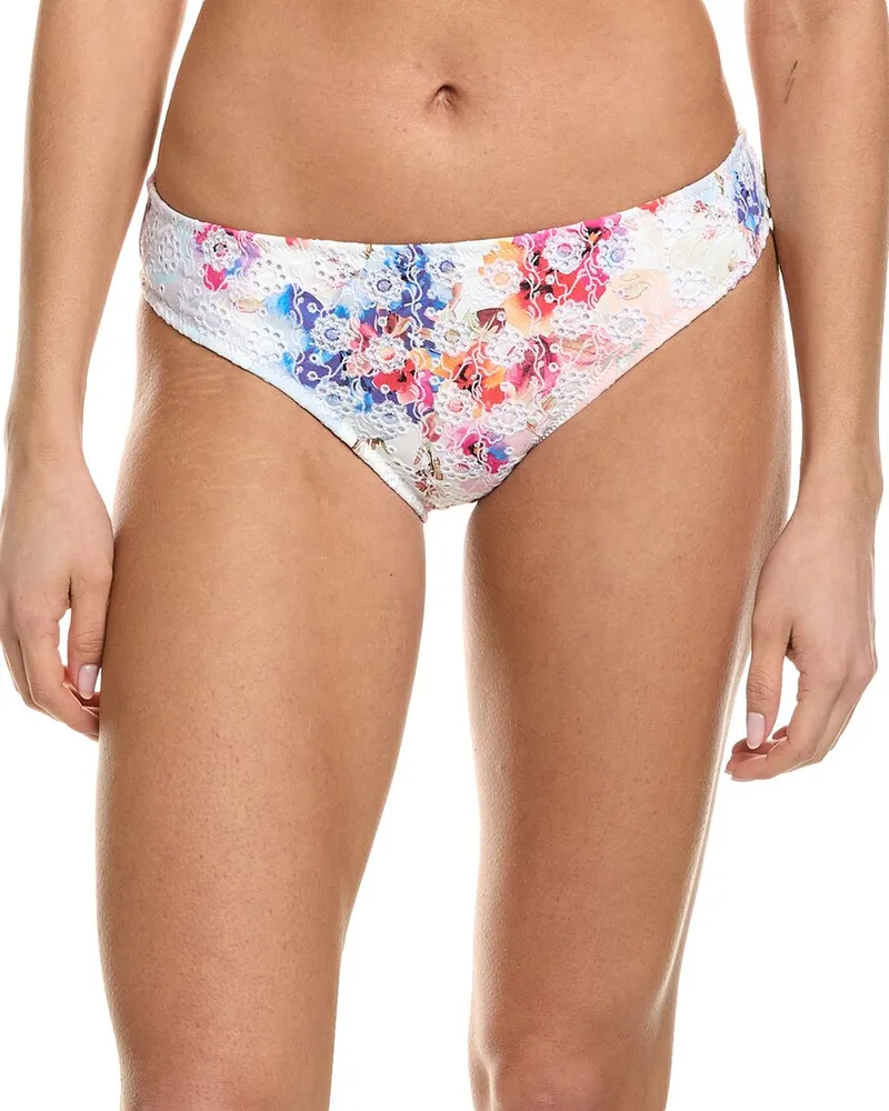 Johnny Was Eyelet Hipster Bikini Bottom White