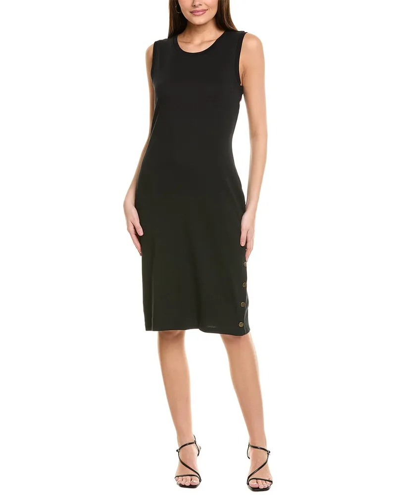 Karl Lagerfeld Patch Button Midi Dress Black