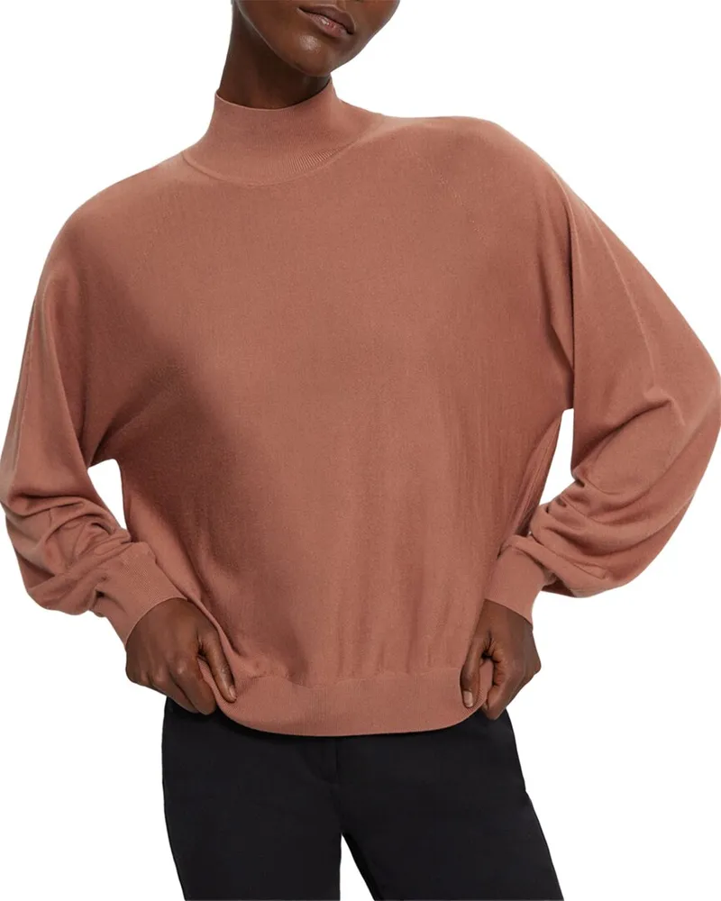Theory Blouson Wool-Blend Turtleneck Sweater Nocolor