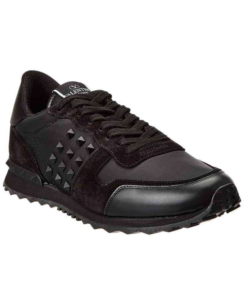 Valentino Garavani Nylon & Suede Sneaker Black