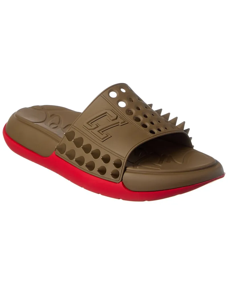 Christian Louboutin Take It Easy Rubber Slide Brown