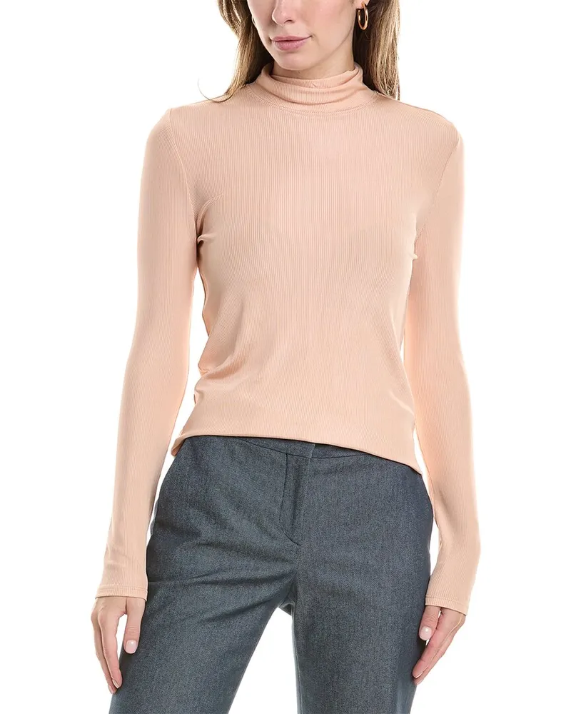 ST. JOHN Turtleneck Stretch Top Pink