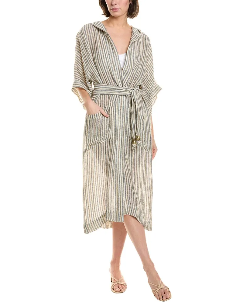Lisa Marie Fernandez Linen Beach Poncho Beige
