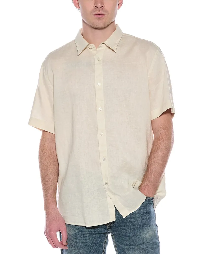 HUGO BOSS Slim Fit Linen-Blend Shirt Beige