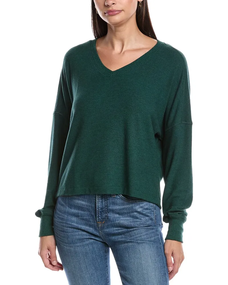 Michael Stars Vic Relaxed V-Neck Pullover Green