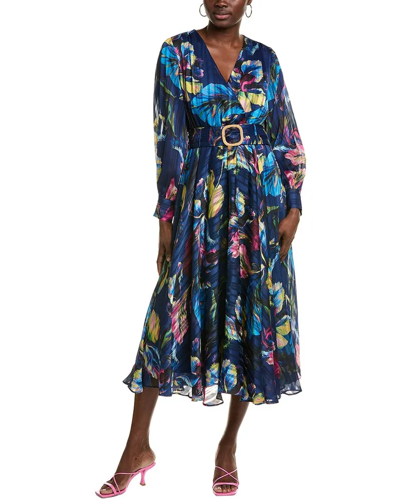 Elie Tahari Milena Midi Dress Blue