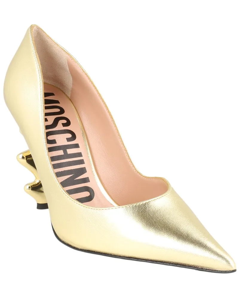 Moschino Leather Pump Gold