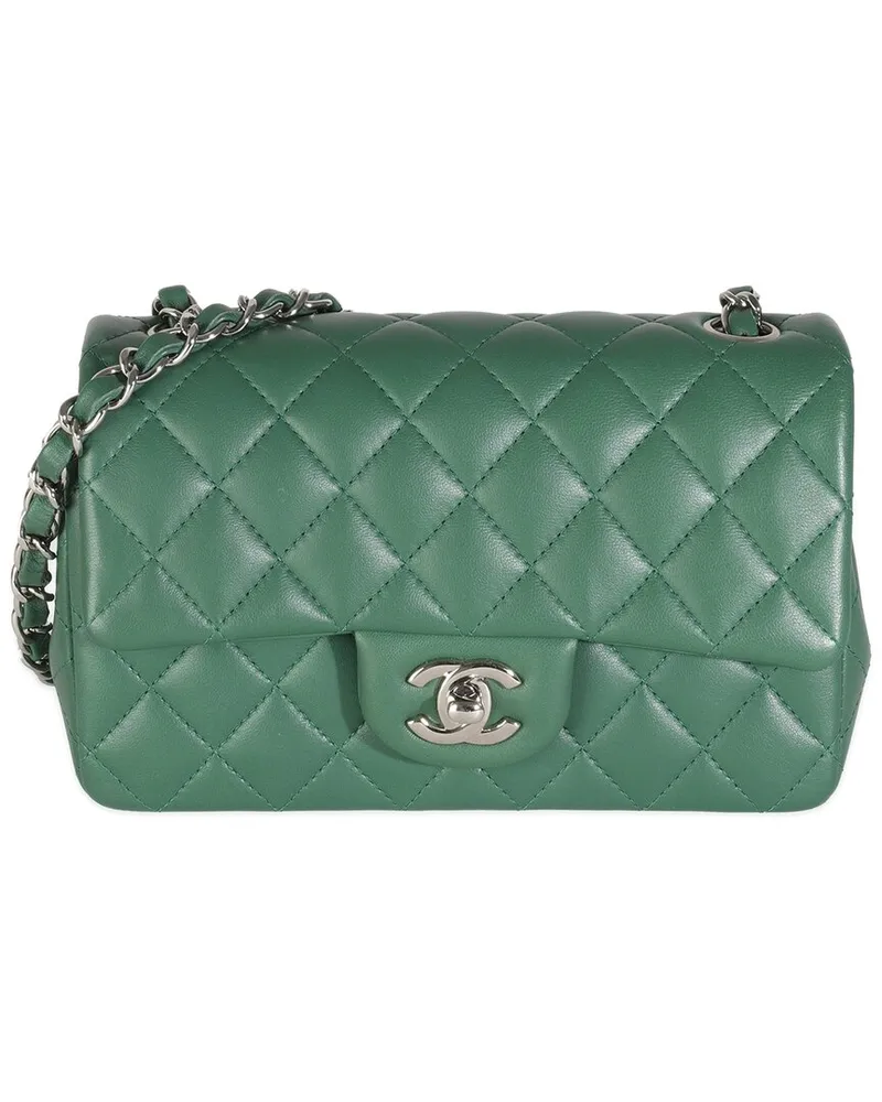 Chanel Green Quilted Leather Mini Rectangular Flap Bag (Authentic Pre-Loved Nocolor