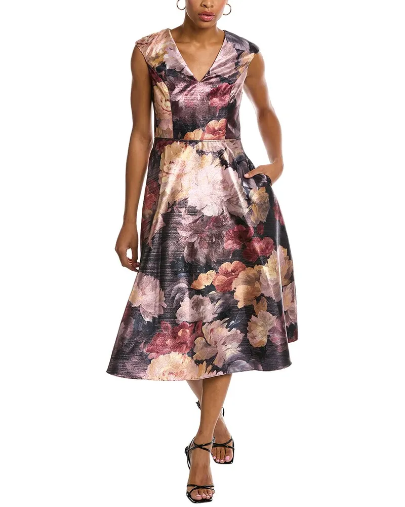 Aidan Mattox V-Neck Cap Sleeve Dress Pink