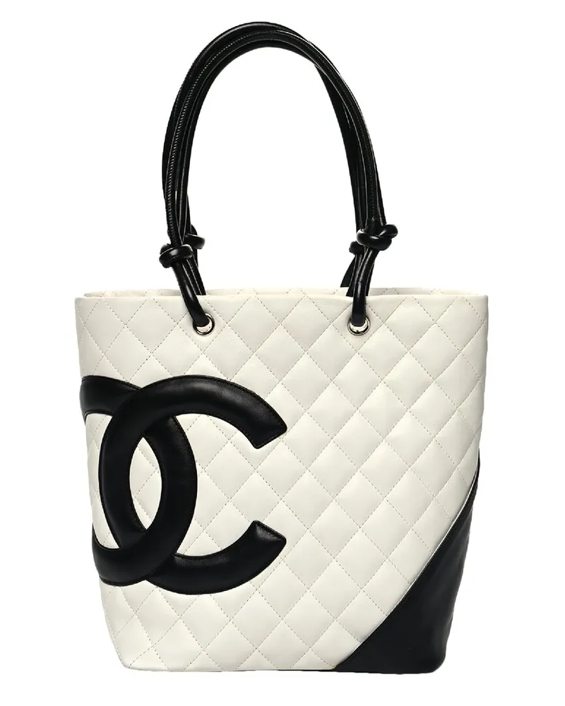 Chanel White Leather Cambon Tote (Authentic Pre-Loved White