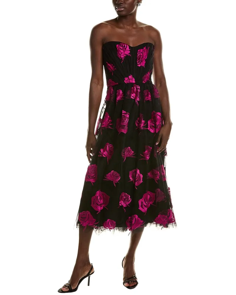 Monique Lhuillier Perle Cocktail Dress Black