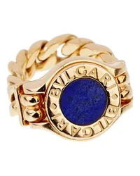 Bulgari 18K Lapis Chain Link Ring (Authentic Pre-Owned 