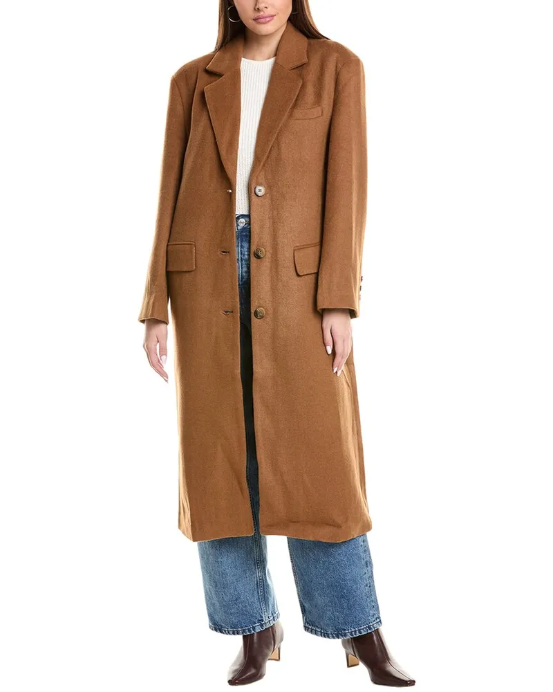 Bardot Structured Oversized Coat Brown