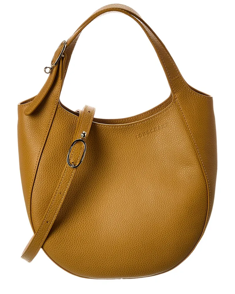 Longchamp Le Foulonné Leather Tote Brown
