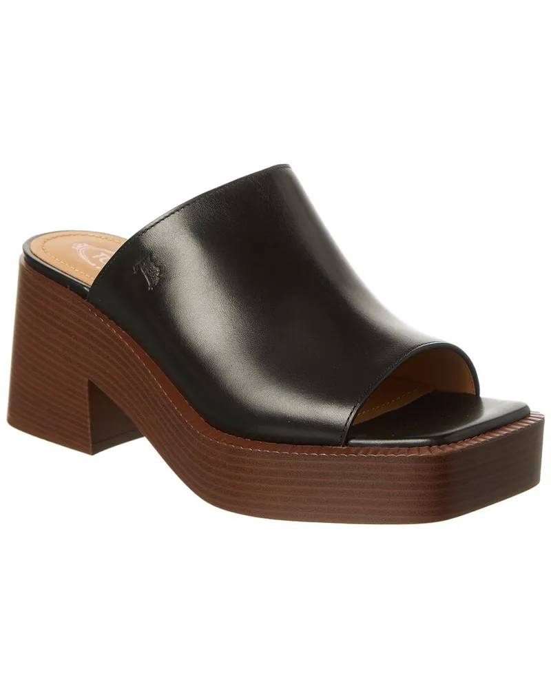 TOD'S TOD’s Gomma Leather Platform Sandal Black