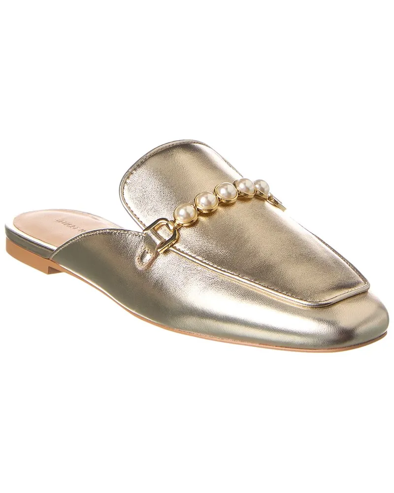 Stuart Weitzman Perla Leather Mule Gold