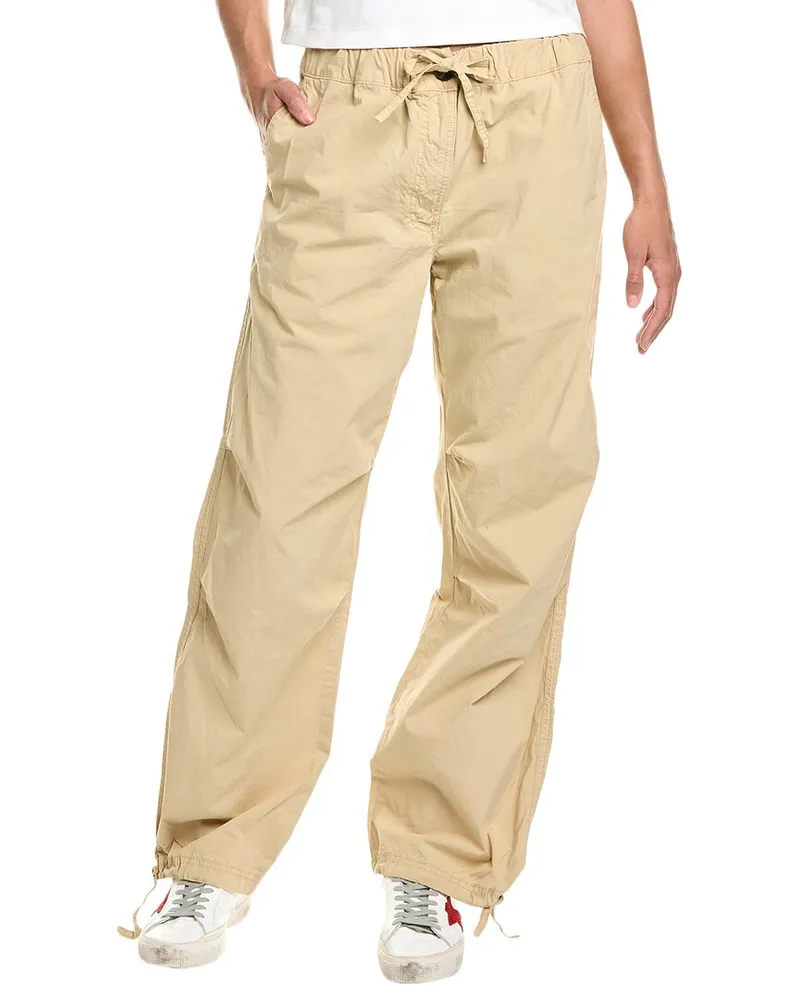 Ganni Washed Canvas Drawstring Pant Brown