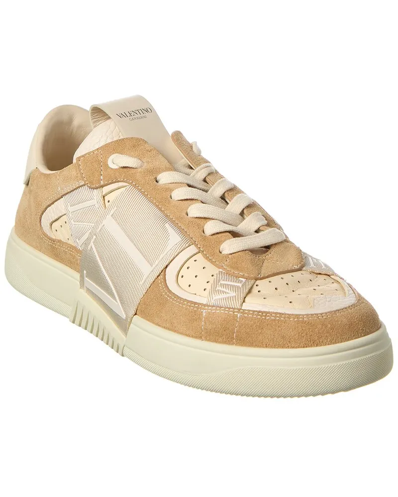 Valentino Garavani VLTN Leather & Suede Sneaker Brown