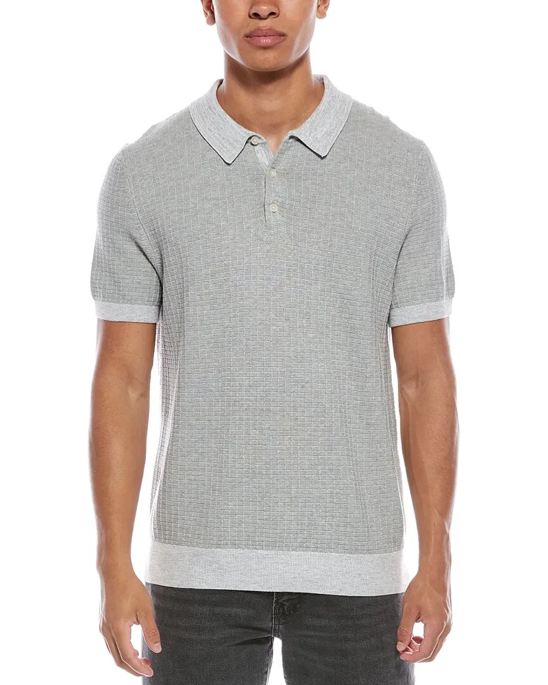 Scotch&Soda Marled Rib Sweater Polo Shirt Grey