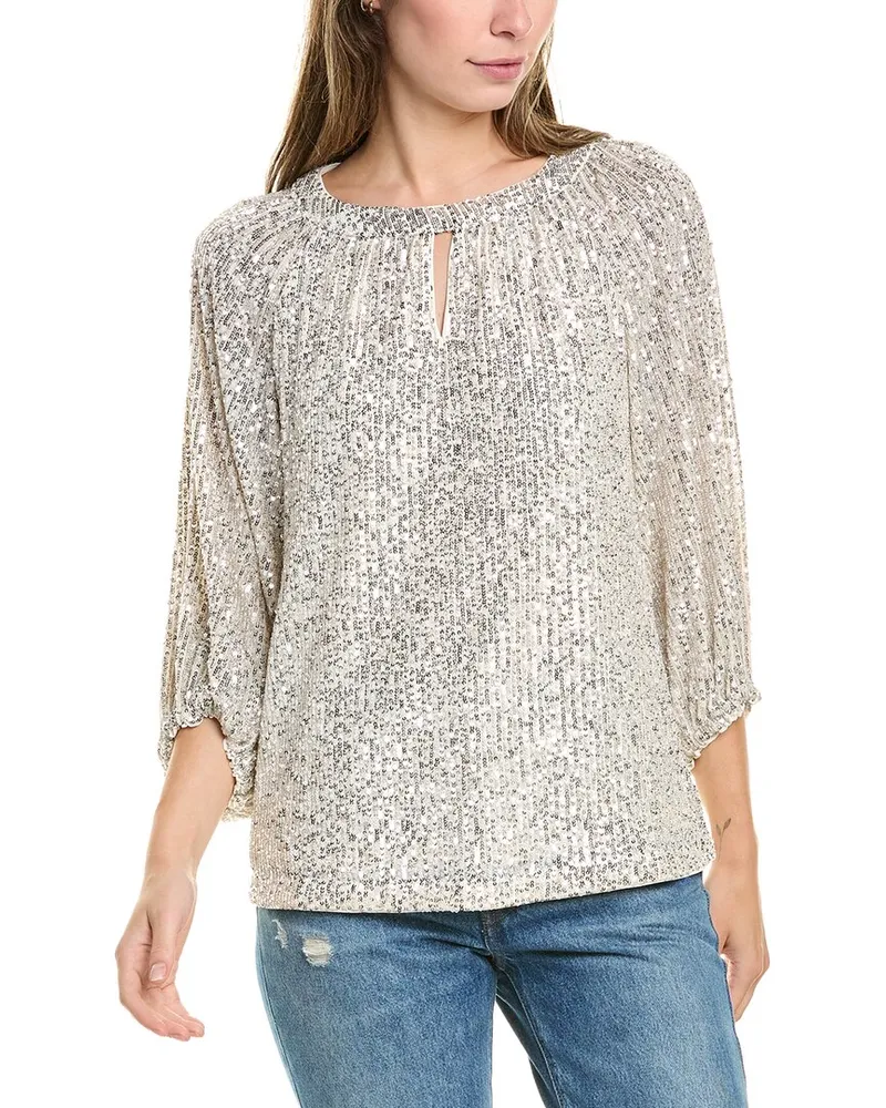 Vince Camuto Sequin Blouse Metallic