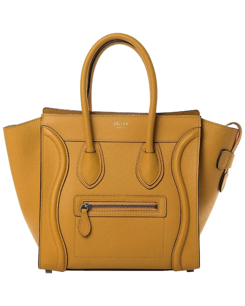 Celine Beige Drummed Leather Micro Luggage (Authentic Pre-Loved Nocolor