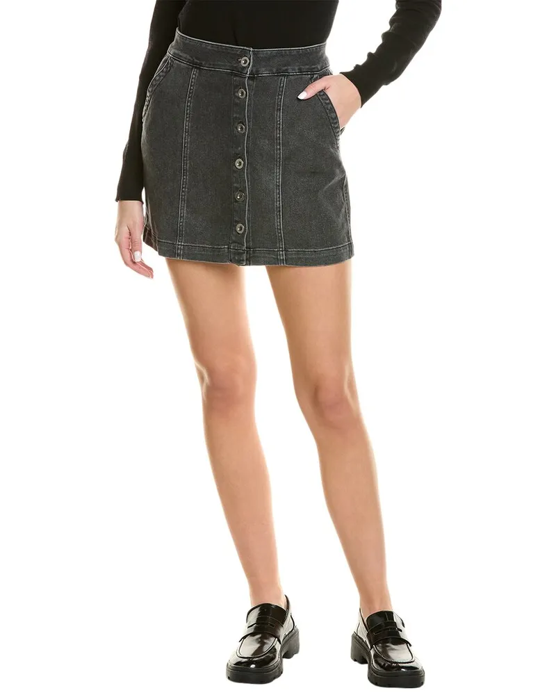 Bella Dahl Button Down Mini Skirt Black