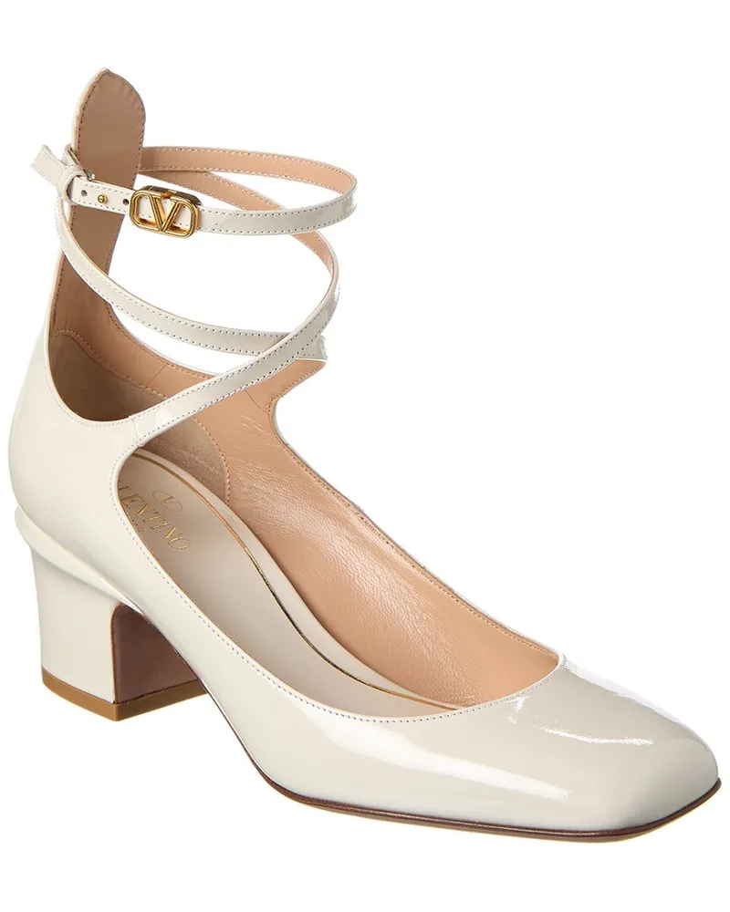 Valentino Garavani VLogo Tan-Go 60 Patent Pump White
