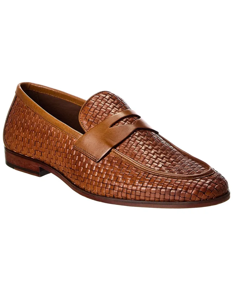 Dune Beliay Woven Leather Loafer Brown