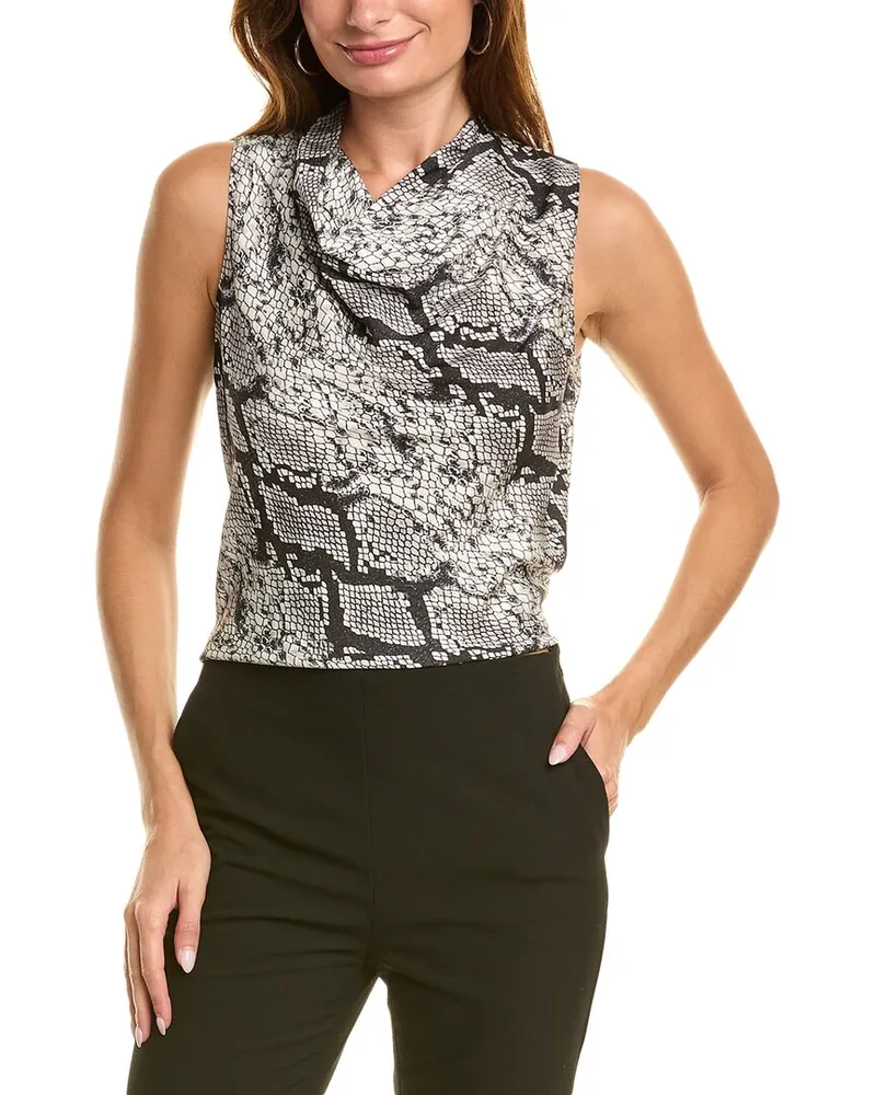Theory Cowl Silk Blouse Grey