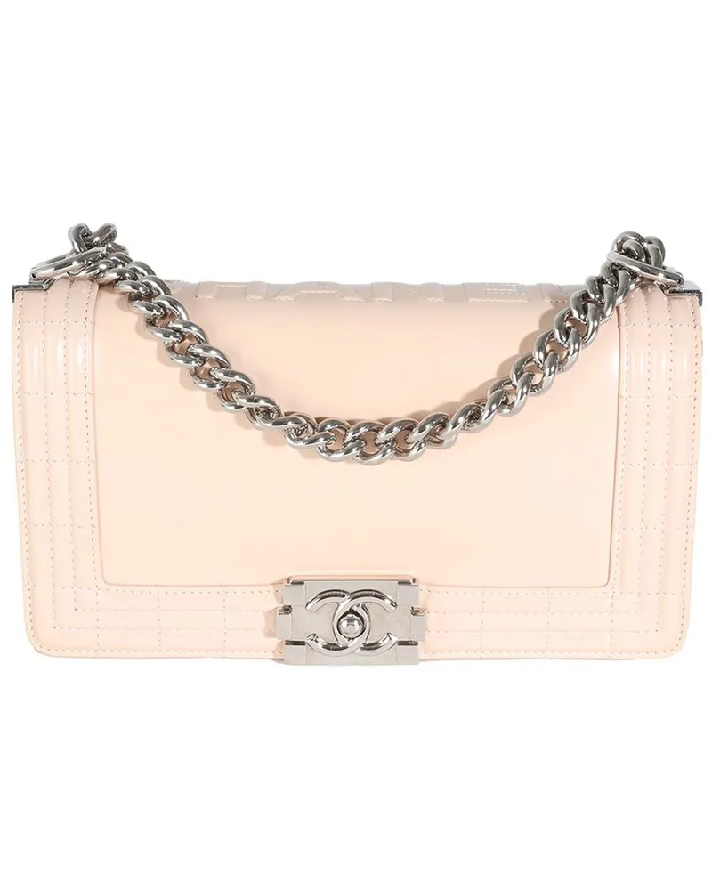 Chanel Beige Leather Old Medium Boy Bag (Authentic Pre-Loved Nocolor