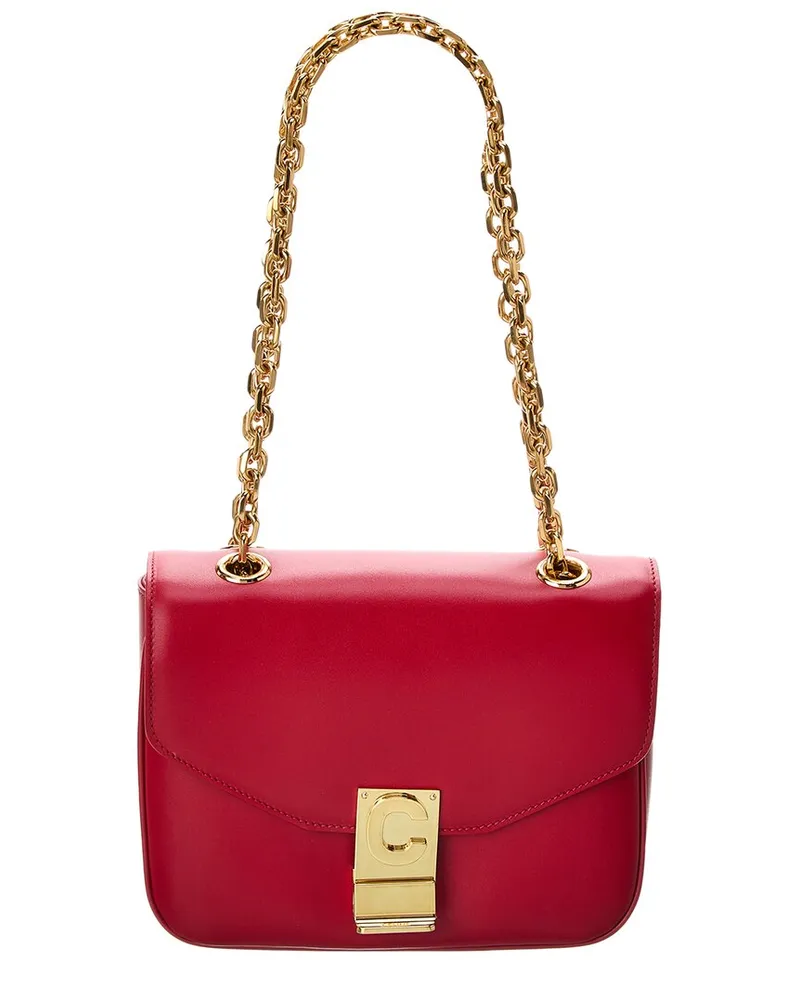 Celine C Small Leather Shoulder Bag (Authentic Pre-Loved Red
