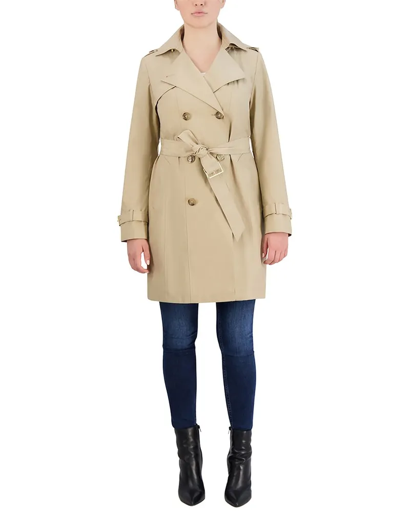 COLE HAAN Classic Double-Breasted Trench Coat Nocolor