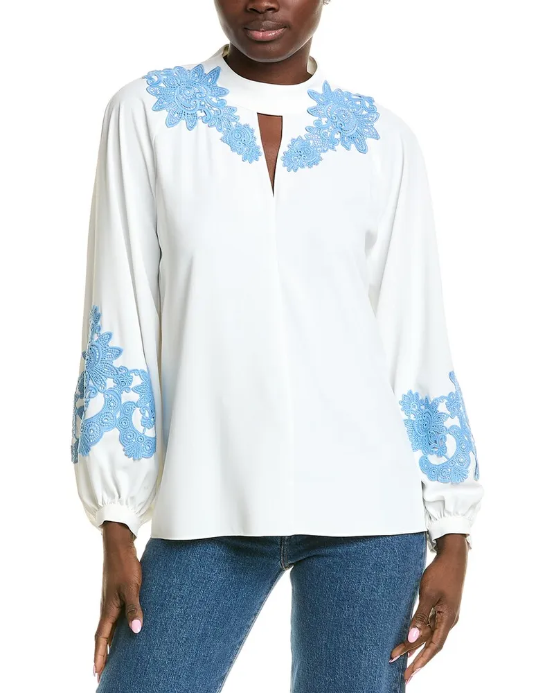 Elie Tahari Olivia Lace Top White