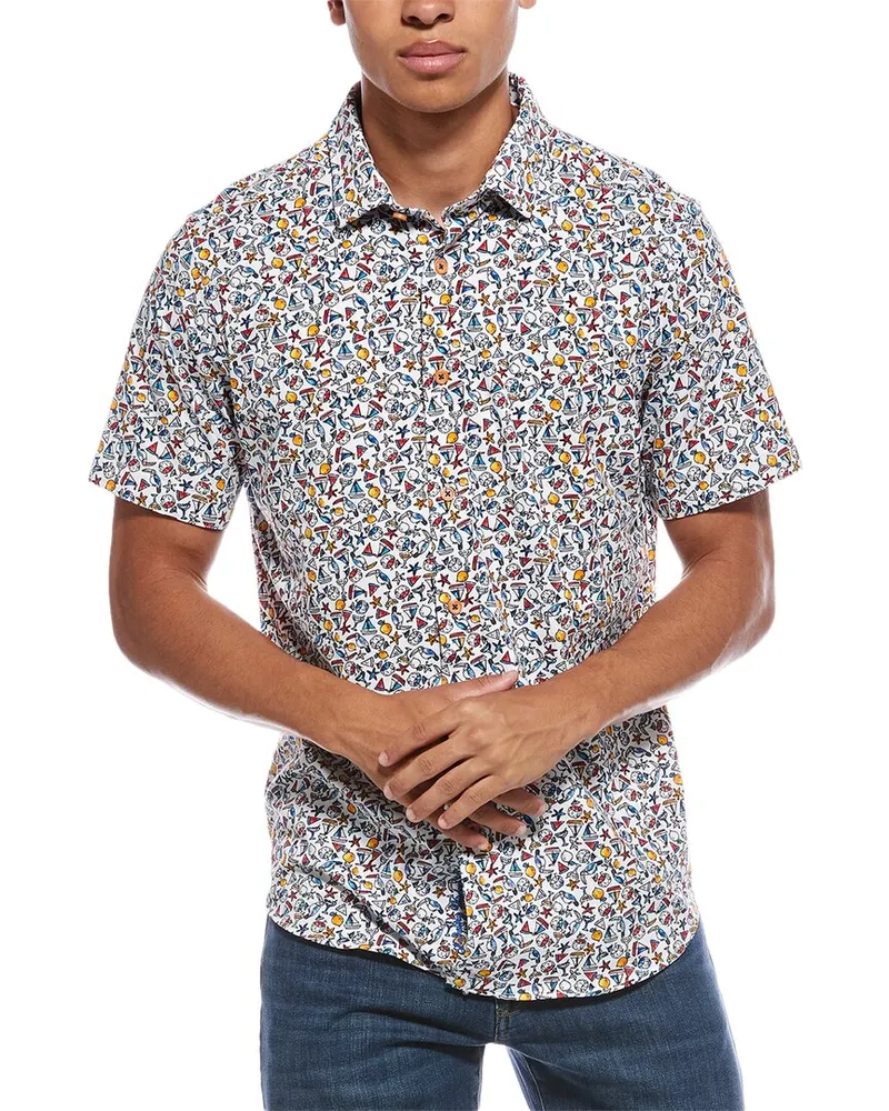 Robert Graham Summer Sails Classic Fit Knit Shirt White