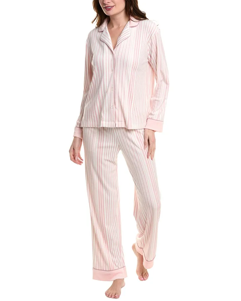DKNY Sleepwear 2pc Velour Pajama Pant Set Pink