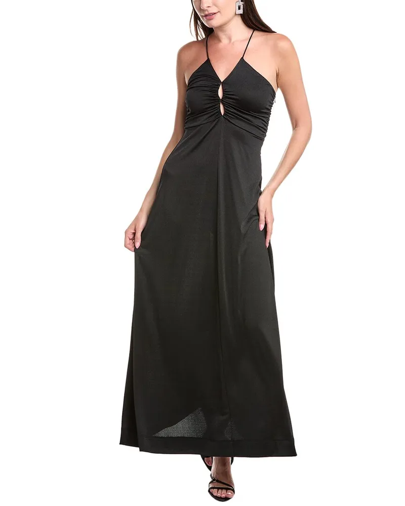 Ganni Crepe Jersey Maxi Dress Black
