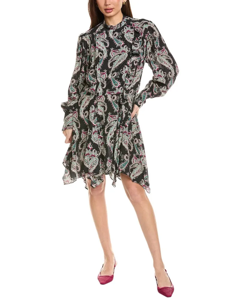 Isabel Marant Isabel Marant E'toile Veriki Pleated Silk Midi Dress Black