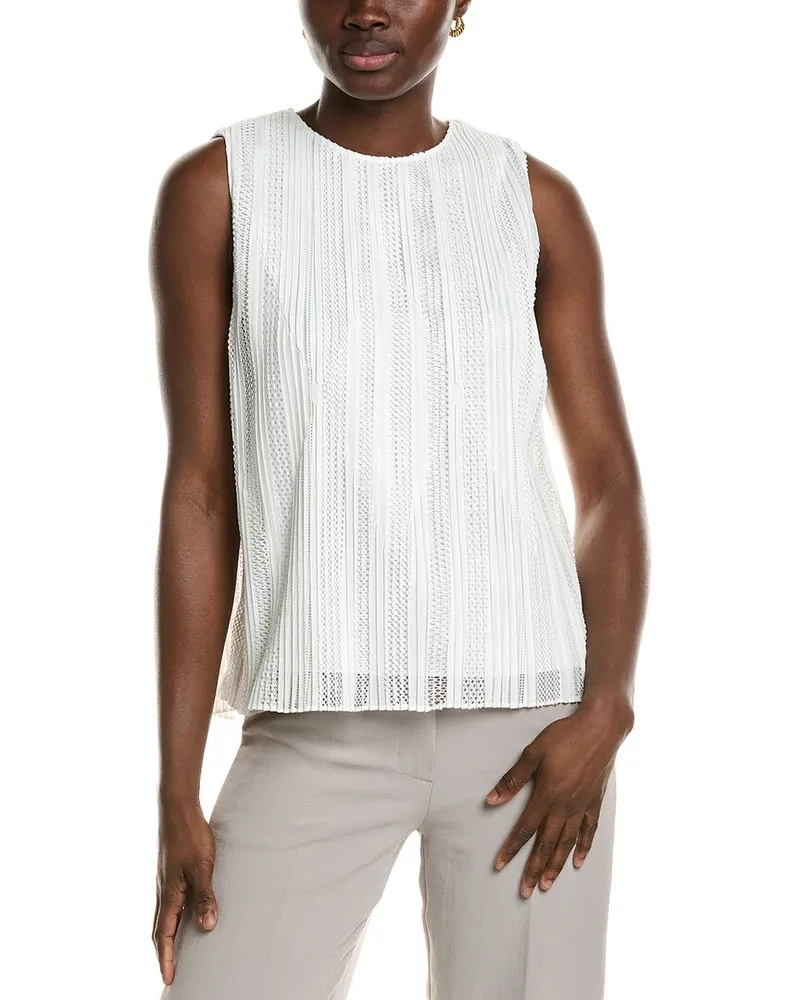 Theory Pleated Shell Top White