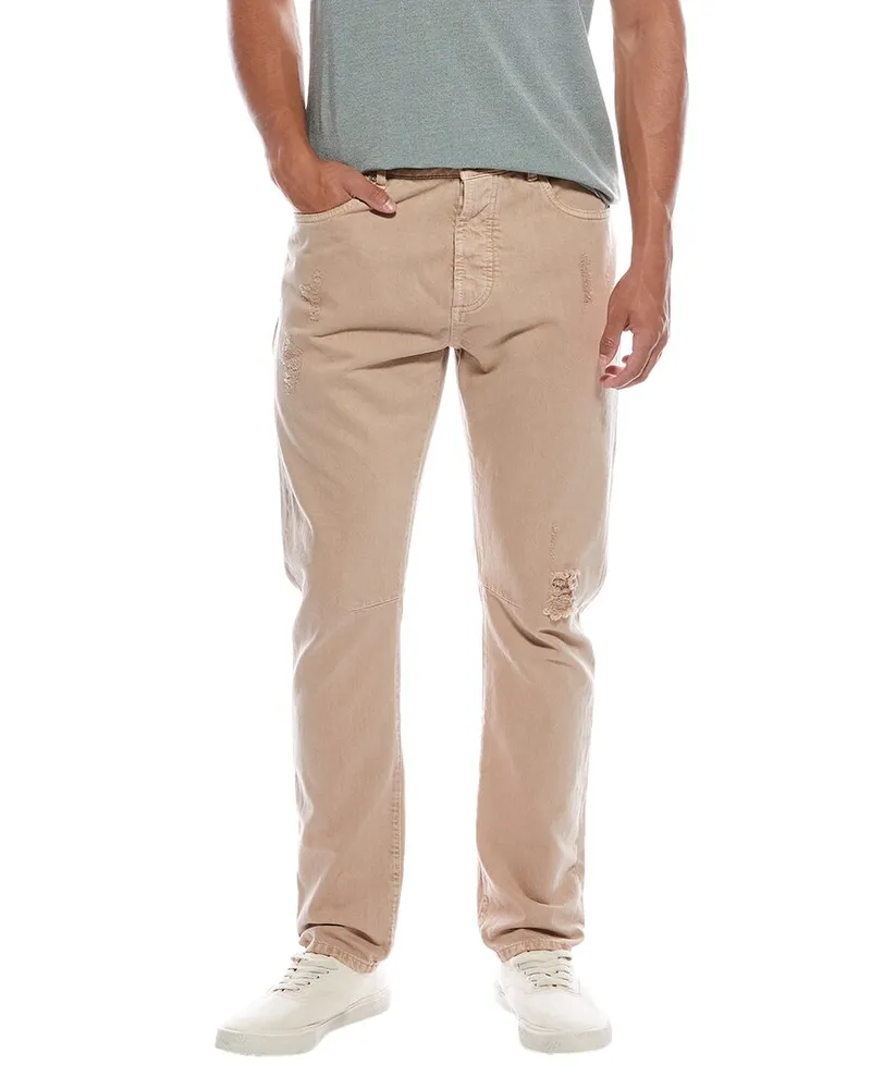 Brunello Cucinelli Khaki Leisure Fit Jean Nocolor
