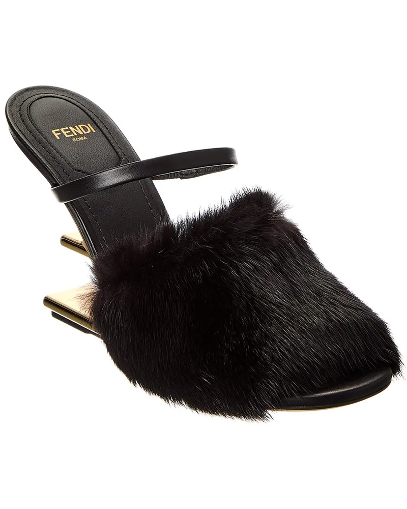 Fendi First Leather Sandal Black