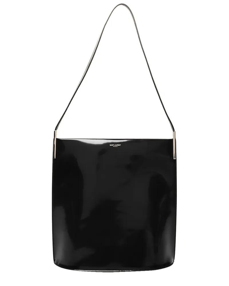 Saint Laurent Black Patent Leather Suzanne Rigid Shoulder Bag (Authentic Pre-  Loved Nocolor