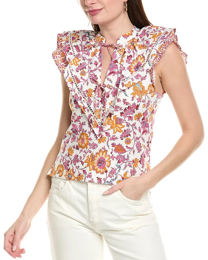 Derek Lam Najah Ruffle Sleeve Blouse Yellow